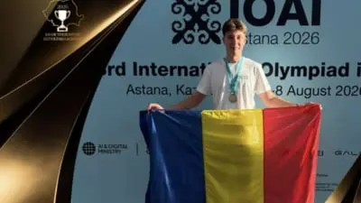 Alexandru Burileanu, 18, câștigă aur la Olimpiada Internațională de AI în Astana